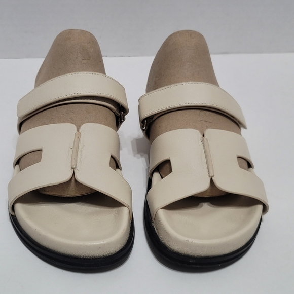 Bibi Lou Mindy Cutout Leather Slides Off White/cream Sandals Size EU38